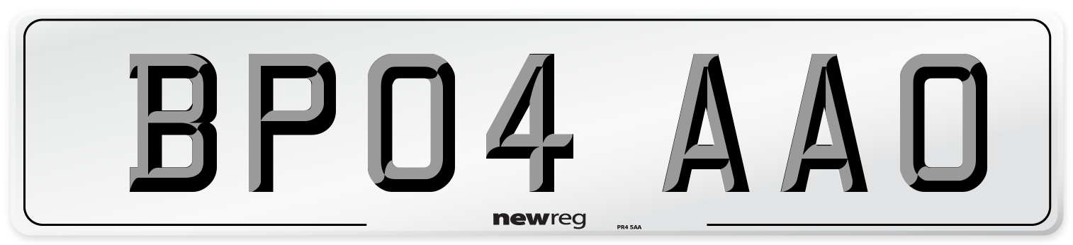 BP04 AAO Number Plate from New Reg